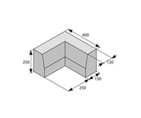 BEST MONO II Rohový 90 vnitřní Přírodní výška 250mm